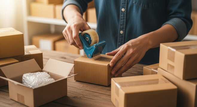 Packaging and shipping a box for delivery