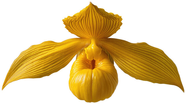 Vibrant Yellow Orchid Flower in Full Bloom with Intricate Petal Details and Natural Beauty