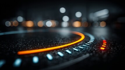 Sleek futuristic dashboard with glowing neon accents evokes innovation and cutting-edge design, perfect for technology, gaming, and modern lifestyle concepts