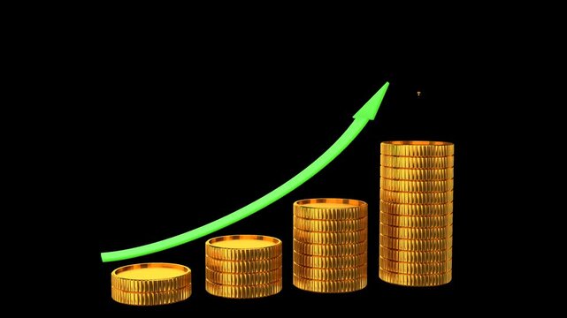 growth success investment technology award Transparent background 3d animation suitable for conveying financial progress, business achievements, or tech industry success