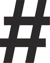 Hashtag symbol on vibrant pink and orange gradient background for social media