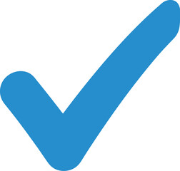 Blue checkmark icon against light blue background for approval concepts
