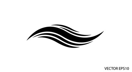 Flowing lines abstract shape with transparent background