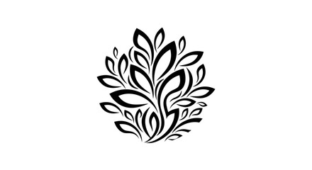 Floral flourish element with transparent background