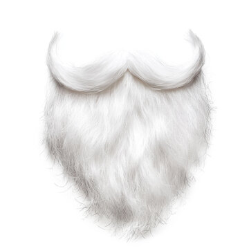 A white beard with a mustache on a white background.