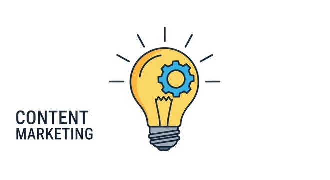 Creative strategies depicted through a lightbulb icon for enhanced content marketing ideas