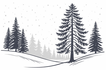 Fototapeta premium winter forest vector illustration