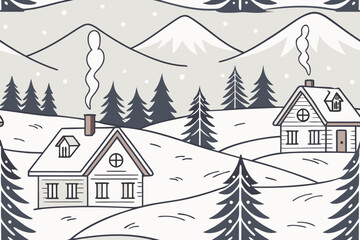 Obraz premium winter landscape with house