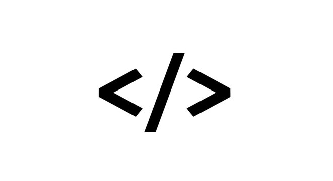 Code angle brackets with transparent background
