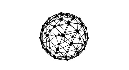 Network globe with transparent background