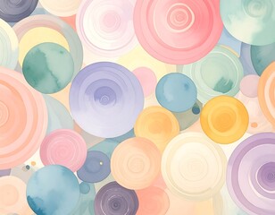 Soft pastel watercolor circles in various sizes, overlapping