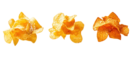 Three orange peel segments isolated on transparent background