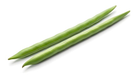 Obraz premium Paired Green Beans – Isolated Minimal Style