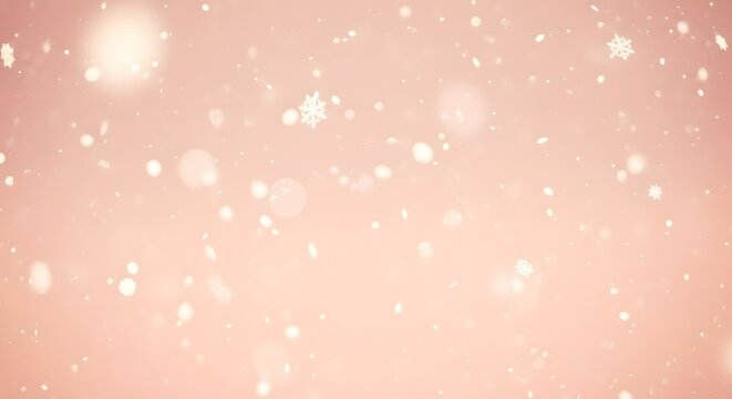 Dreamy festive scene with pastel snowflakes and glowing light spots