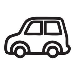 Simple outline of a small compact car ideal for transportation and travel icons simple and clean