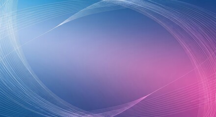 A blue and pink abstract background with white lines.