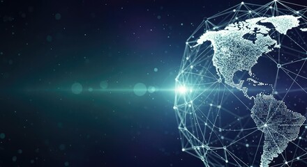 A globe with a network of connections representing global connectivity.