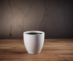 Empty white cup with black lid on wooden table ,  kitchen,  coffee cup