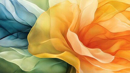 Vibrant Abstract Floral Design with Soft Petals and Color Gradients