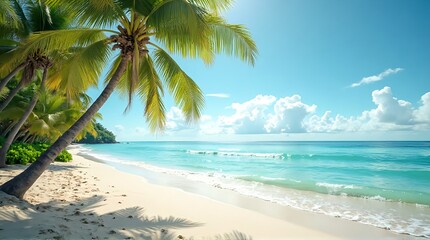 Fototapeta premium tropical beach with palm trees