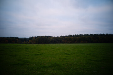 rural landscape in Luxembourg on a warm evening