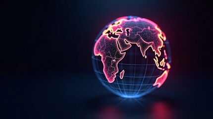 Glowing Digital Earth Globe digital globe world