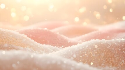 Fototapeta premium パステルカラーの雪山と小さな光の粒子のテクスチャ