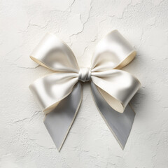 Elegant White Satin Bow on Textured Background