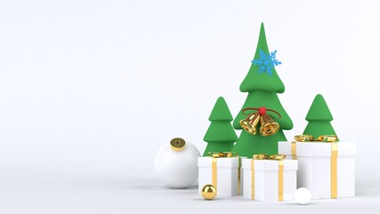 Charming Christmas trees and gifts bring festive cheer to your holiday marketing this season with a modern, minimalist aesthetic for joyful campaigns