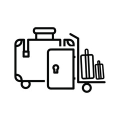 Bowling icon isolated on, sport equipment outline illustration