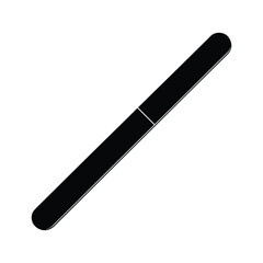 Black nail file with rounded ends on a clean white background manicure pedicure