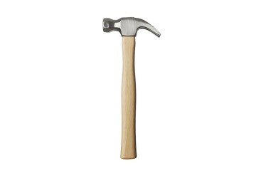 Claw Hammer with Wooden Handle Isolated on White