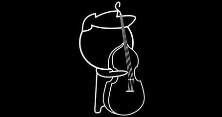 Boy playing the double bass