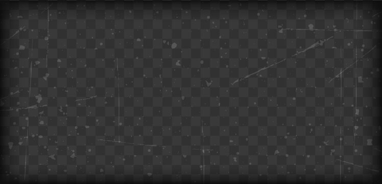 Film grain filter. Dark noise backdrop. Scratched dusty texture. Vector illustration on transparent background. Grunge texture for retro photo or video effects.