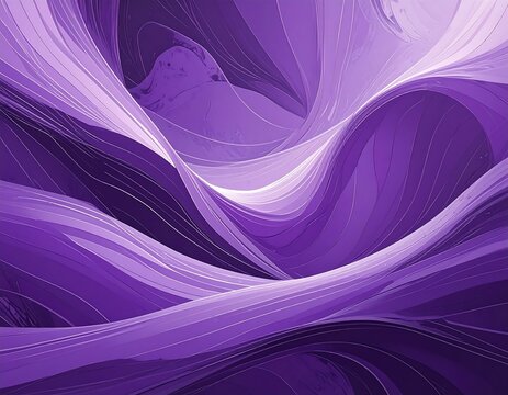 Flowing, layered abstract in shades of purple and violet