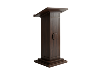 Elegant wooden podium lectern for public speaking engagements and presentations
