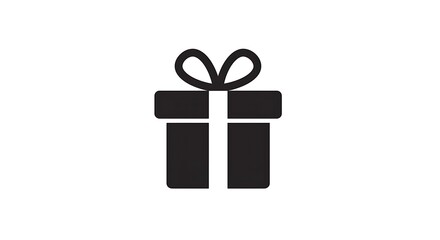Black and white gift icon for celebrations presents and special occasions