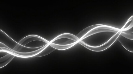 White light waves on black abstract