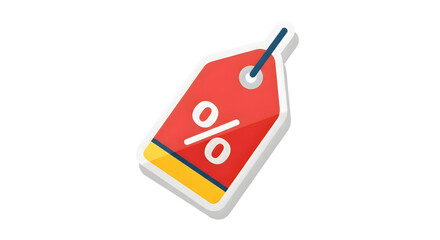 Red sale tag with percentage symbol