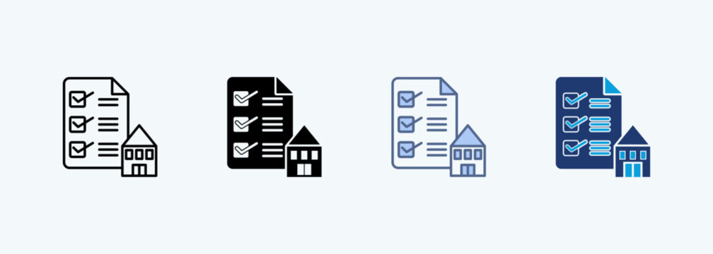Building Permit multiple style icon collection
