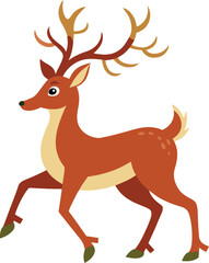 Jumping Reindeer in Motion Vector