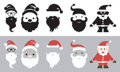 Obraz premium Christmas icon. Holiday symbol. Xmas icons set. Santa claus icon. Vector illustration. EPS 10