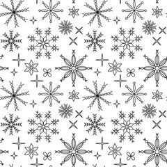  Seamless background. Lace snowflake pattern.