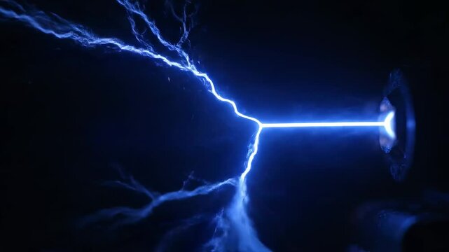 Captivating Blue Lightning Display - A Mesmerizing Electrical Phenomenon.