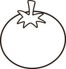 Coloring page of a single tomato for kids