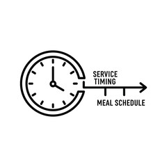 Outline icon illustrating service timing and meal schedule planning