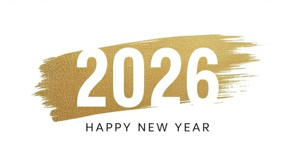 Elegant Gold Glitter 2026 New Year Celebration Card Design with Modern Typography for Holiday Greetings and Festive Invitations