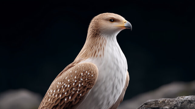 Regal griffin displays ornate feathers, looking noble and majestic