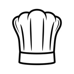 Classic chefs hat line art illustration, symbolizing cooking and culinary arts, isolated on