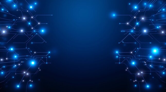 Blue technology background circuit board network connection digital abstract technology wallpaper design